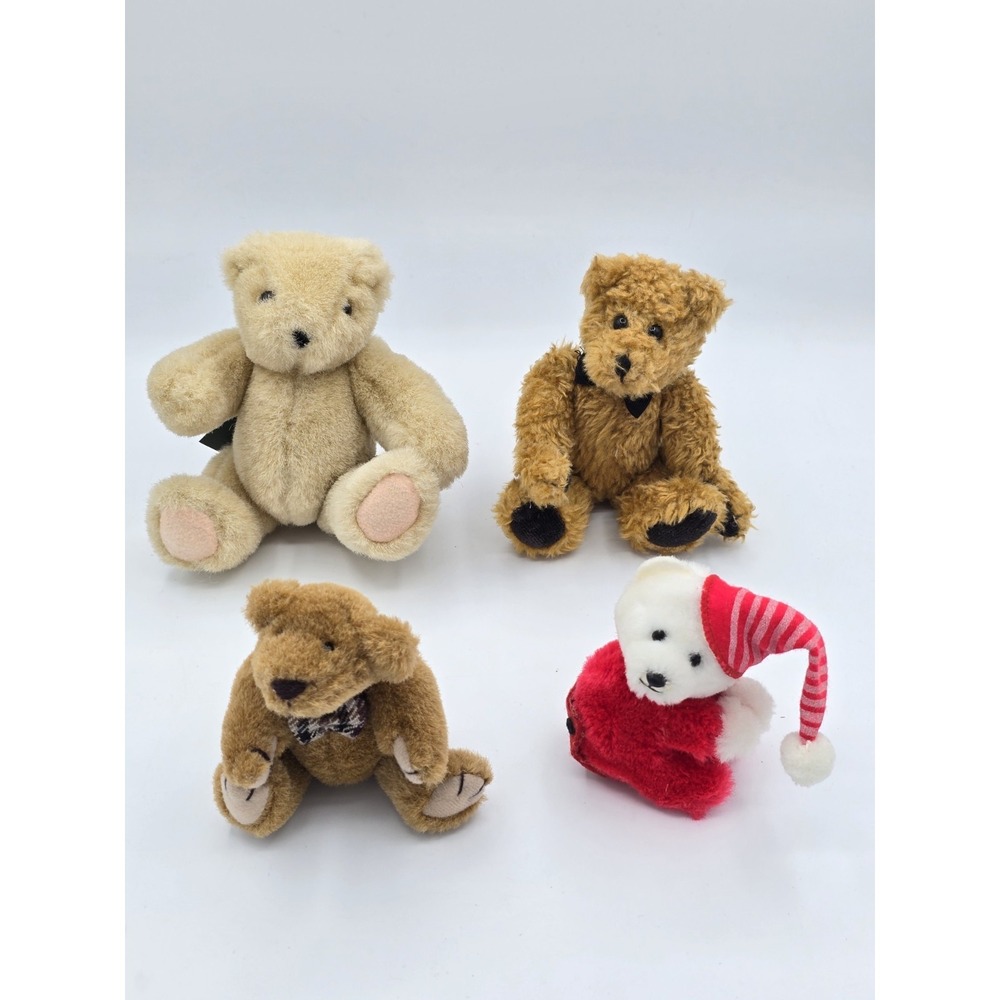 4 Lot‎ VTG Bears:Vermont Teddy Bear Co + Boyds Bears Percy Fabric Archive Bear+
